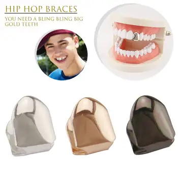 Золотая маленькая однозубая заглушка для зубов хип-хоп рэпера, набор косметических принадлежностей для зубов, зубные брекеты, инструменты для макияжа зубов, принадлежности