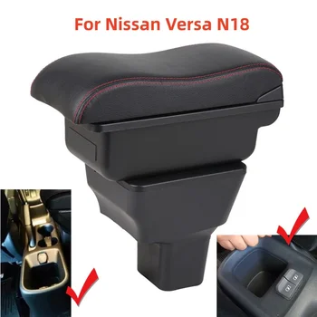 Коробка для Подлокотника Nissan Versa N18 Автомобильный Подлокотник Для Хранения Центральной Консоли USB-Запчасти Для Дооснащения Аксессуар