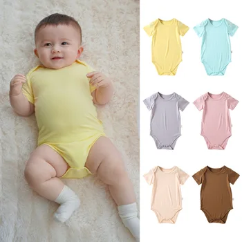 0-24 м, детская пижама, детский комбинезон из бамбукового волокна, Одежда для новорожденных мальчиков и девочек, Летний удобный детский комбинезон, одежда для младенцев