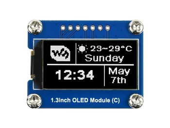 1,3-дюймовый OLED-дисплей, черно-белый Цветной дисплей, разрешение 64 × 128, интерфейс SPI / I2C