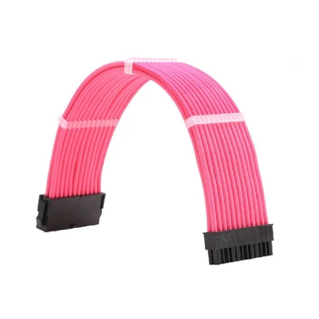 1 комплект удлинительных кабелей блока питания, 30 см ATX24Pin PCI-E8Pin CPU8Pin Кабель питания с насадками, розовый