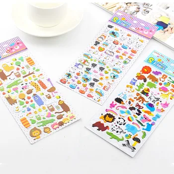 1 упаковка мультяшных наклеек 3D Cute Bubble Stereo Animal Stickers Детские подарки на день рождения для мальчиков и девочек