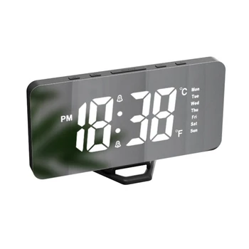 1 шт. Настольный электронный будильник Проектор времени Прикроватные часы для спальни Черный
