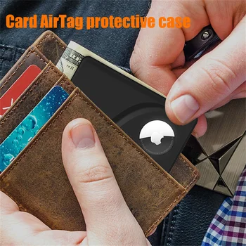 1 шт. чехол-бумажник для Apple Airtag Locator Tracker, устройство защиты от потери, держатель кредитной карты для зажима для кошелька, силиконовый защитный чехол