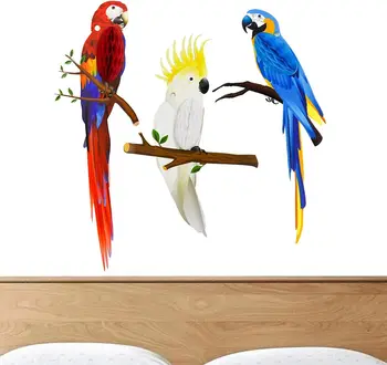 10 Шт Вырезанных Тропических Птиц - Милые Бумажные Украшения С Попугаями, Вырезанные Из Бумаги Птицы 3D Летние Гавайские Пляжные Луау Для Вечеринки