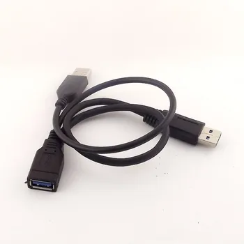 10 шт. Кабель Superspeed USB 2.0 + USB 3.0 Type A от мужчины к USB 3.0 A от женщины, Y-образный разъем 35 см