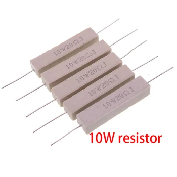 10шт 10 Вт Цементный резистор сопротивления 10 15 20 25 Ом 10R 15R 20R 25R