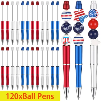 120шт Пластиковая ручка с бисером, ручки из бисера, шариковые ручки 