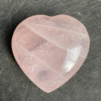140 г натурального камня Розовый кварц Сердце полированный розовый кристалл украшение камень минерал Любовь исцеление Рейки