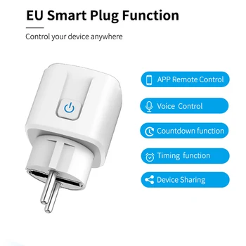 16A EU Tuya WIFI / Zigbee Smart Socket Plug Приложение Дистанционного Управления 