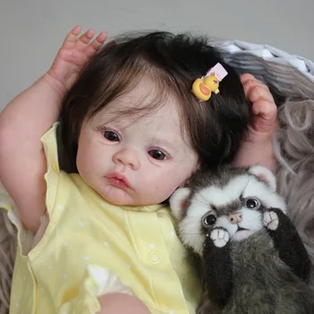 18-дюймовые Силиконовые Куклы Bebe Reborn Meadow Girl Для Всего Тела Ручной Работы, Детские Волосы С Корнем На руках, Видимые Вены
