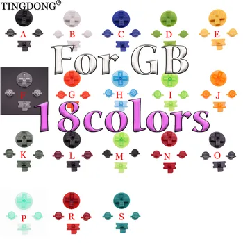 18 комплектов Красочных Красно-Черных кнопок Замена набора для Gameboy Classic GB Клавиатуры для GBO DMG DIY для Gameboy A B кнопки D-pad