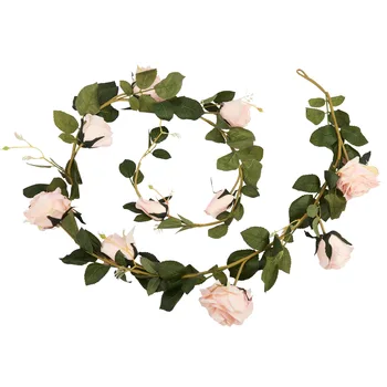 180 см, искусственная роза, Виноградная лоза, свадебные Декоративные Шелковые цветы с зелеными листьями для домашнего декора, подвесная гирлянда