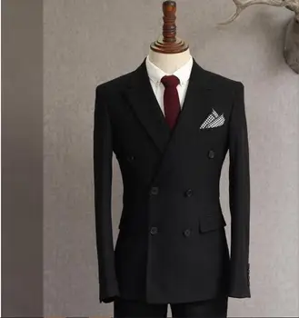 2022 Мужской Формальный Приталенный костюм из 2 предметов (Блейзер + брюки), Костюм для ужина, Двубортное пальто, дизайн брюк по последнему стилю