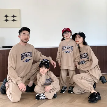 2022 Новый осенний свитер, штаны для родителей и ребенка, Корейская версия, Семейный спортивный костюм для матери и дочки в западном стиле