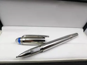 2022 Роскошная перьевая ручка mb monte из драгоценного металла с синим кристаллом и серебряным зажимом Blanc ink