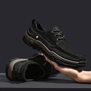 2023 Новые мужские повседневные кроссовки, Обувь из натуральной кожи, Роскошная Мужская Удобная обувь, Модная мужская обувь для скалолазания на открытом воздухе для взрослых.