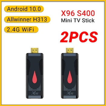 [2ШТ] X96S400 Allwinner H313 Android 10,0 Smart TV Box 4K 2,4 G WiFi телеприставка Медиаплеер H.265 HEVC X96 S400 Mini TV Stick