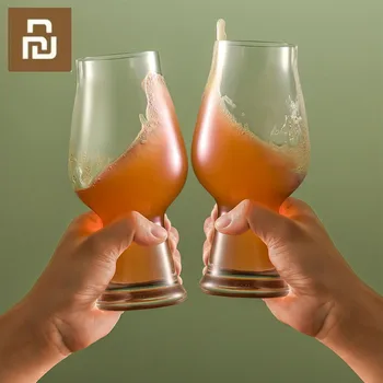 2шт Пивной бокал Xiaomi Mijia Circle Joy Crystal Craft, Прозрачный хрустальный бокал для виски, винный клуб, Пивной бокал в подарок