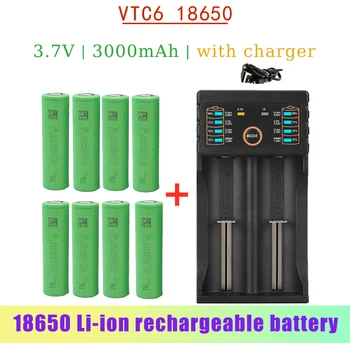 3,7 В 3000 мАч Vtc6 18650 Батарея Для Sony-us18650 30a Игрушки Инструмент Фонарик Перезаряжаемые Батареи Usb Зарядное Устройство Портативный Bateria