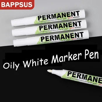 3шт 3,0 мм Маркеры для белой доски, водонепроницаемые Маслянистые перманентные Белые гелевые маркеры, ручки для граффити на белой доске для раскрашивания шин