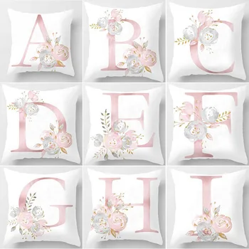 45x45 см, розовый чехол для подушки с буквами, декоративная наволочка, домашний декор, диван, гостиная, Наволочка для дивана, наволочка
