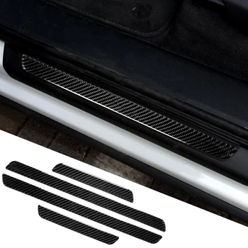 4шт Накладка На Порог Автомобиля Наклейка Защита Порога От Царапин Аксессуары Из Углеродного Волокна Для Audi Q7 4M 2016-2019 SQ7