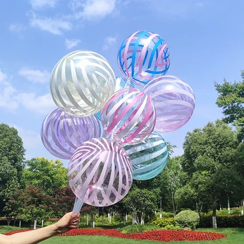 5шт 18-дюймовый прозрачный воздушный шар Bobo, светящийся разноцветной полосой, воздушный шар с пузырьками для декора дня рождения, свадьбы, летних воздушных гелиевых шариков