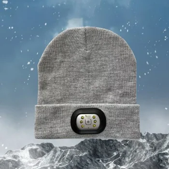 6LED USB, светящаяся шляпа, дышащие головные уборы с фарами 110LM 300mAh, теплые светящиеся колпаки, рождественские подарки с 3 передачами для пеших прогулок, бега
