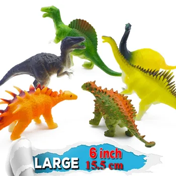 6шт Имитационная мягкая резиновая игрушка-динозавр, креативные фигурки тираннозавра для детских подарков, Классические интерактивные игровые игрушки