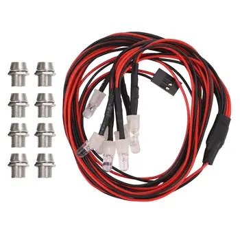 8 Светодиодных деталей для обновления, 5 мм белого и красного цвета, комплект светодиодных ламп для радиоуправляемых автомобилей HSP