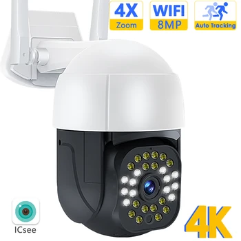 8MP 4K IP-Камера Наружная PTZ WiFi 5MP HD Автоматическое Отслеживание Onvif CCTV Защита Безопасности 3MP Беспроводная Камера Видеонаблюдения iCSee H.265