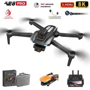 AE8 Pro Drone 8K HD С двойной камерой, GPS, позиционирование при обходе препятствий, бесщеточный двигатель, Профессиональная аэрофотосъемка, радиоуправляемый квадрокоптер