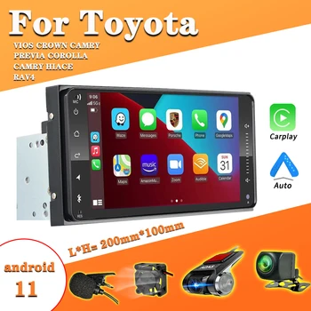 Android 11 Автомобильный Радиоприемник 2 Din Для RAV4 Corolla Toyota Vios Crown Camry Hiace Pevia Carplay GPS Мультимедийный Bluetooth Плеер Стерео