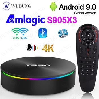 Android 9,0 T95Q Smart TV box 4 ГБ 64 ГБ Smart 4K HD DDR3 Amlogic S905X3 Четырехъядерный Двухдиапазонный 2,4 G и 5G WiFi H.265 BT4.0 Телеприставка