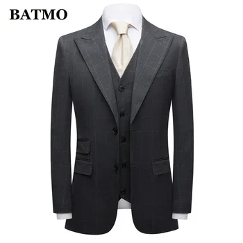 BATMO 2023 Мужская осенняя Свадебная вечеринка, комплект из трех предметов, куртка и брюки, мужской блейзер, пальто, брюки, жилет, мода