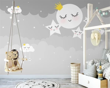 beibehang Custom Nordic ручная роспись облака звездное небо детская комната фон для спальни papel de parede 3d обои