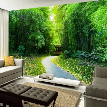 beibehang papel de parede Обои на заказ 3D гостиная спальня сцена фото тропа бамбукового леса papel de parede 3D обои