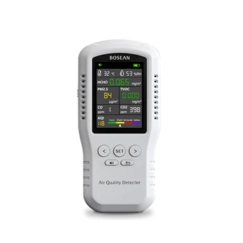Bosean Цифровой ЖК-детектор качества воздуха PM2.5 HCHO TVOC CO2 CO, Тестер влажности и температуры, Домашний монитор качества воздуха, реальный датчик