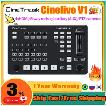 Cinetreak Cinelive V1 Видеомикшер Swithcer FHD 4-канальный HDMI-совместимый для записи в режиме реального времени с несколькими режимами просмотра