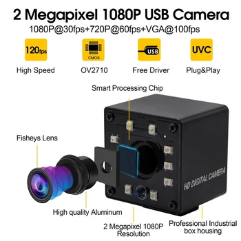 ELP ИК USB Камера 1080P Широкоугольный Рыбий Глаз 170 градусов Инфракрасная Веб Камера Камера с МиниКорпусом USB Камера для Linux Windows Android