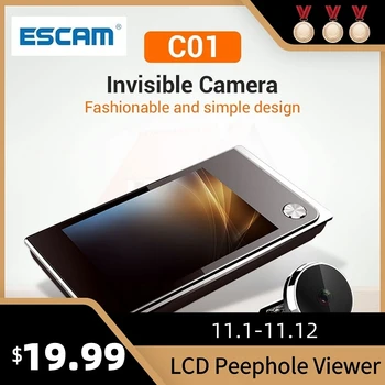 Escam C01 3,5-дюймовый цифровой ЖК-120-градусный глазок для просмотра фотографий, визуальный мониторинг, электронная камера 