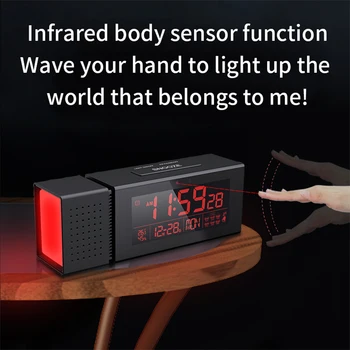FM-радио-будильник, экран отображения температуры / влажности, светодиодный цифровой таймер с голосовой активацией, USB-функция повтора будильника