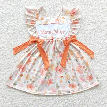 GSD0307 Летняя одежда для маленьких девочек без рукавов с вышивкой и буквенным принтом, модные детские платья