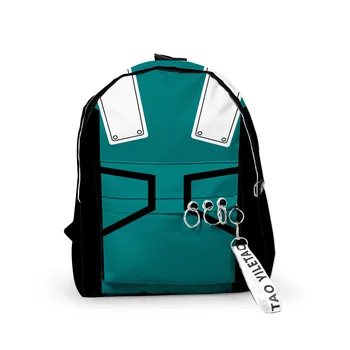 Harajuku Cool My Hero Academia Школьные сумки, рюкзаки для ноутбуков для мальчиков/девочек, Оксфордская водонепроницаемая цепочка для ключей с 3D принтом, маленькие дорожные сумки