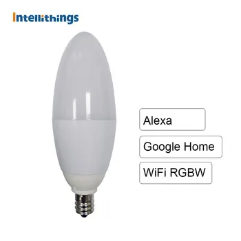Intellithings Tuya Smart E12 RGBW Лампа-Свеча Работает С Alexa Google Home Голосовое Управление Таймер WiFi Приложение Лампа Для гостиной