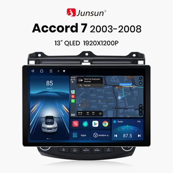 Junsun X7 MAX 13,1 “2K AI Voice Wireless CarPlay Android Auto Автомагнитола для Honda Accord 7 2003-2008 Мультимедийное авторадио