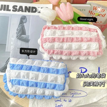 Korea Ins Wind Puffs Пенал для карандашей, кисточка для макияжа для девочек, Многофункциональная милая сумка для хранения большой емкости Оптом