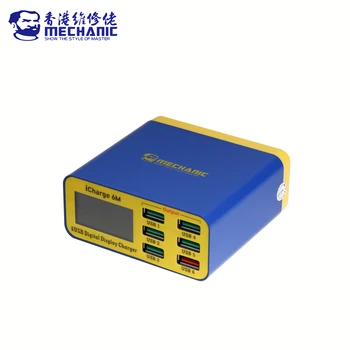 MECHANIC iCharge 6M QC 3.0 USB Smart Charge с поддержкой быстрой зарядки с цифровым ЖК-дисплеем, многопортовое зарядное устройство для планшетного телефона
