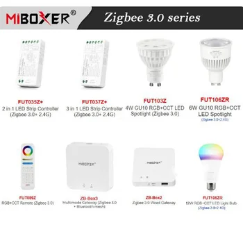 MiBOXER Zigbee FUT035Z + Для CCT Одноцветный FUT037Z + Для RGB RGBW RGB + CCT Светодиодная лента Contoller GU10 E27 RGB + CCT светодиодный прожектор